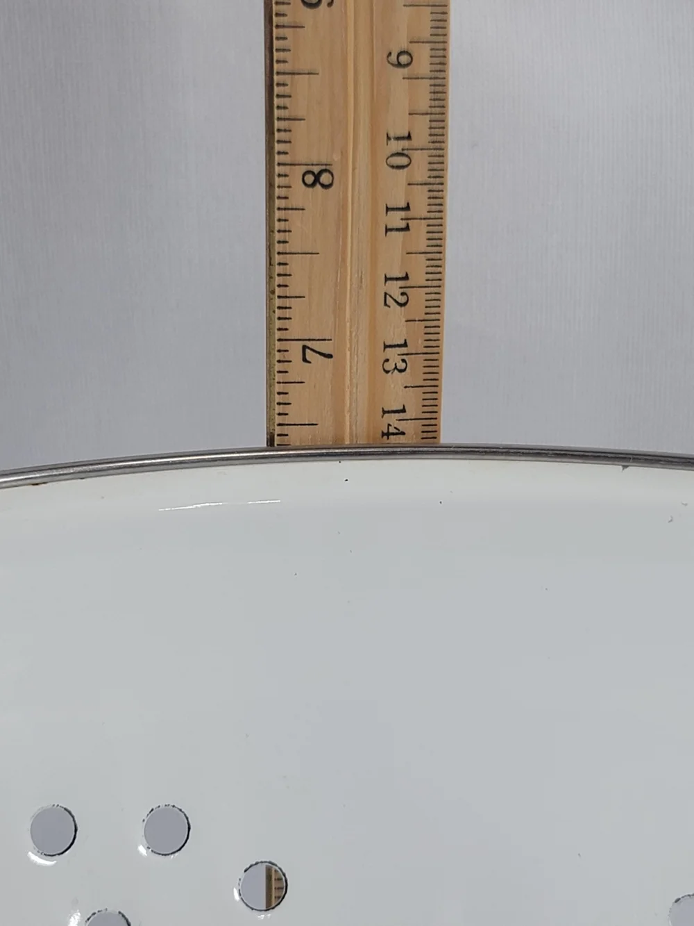 Vintage White Enamel Footted Colander Strainer Grape And Vine Handles